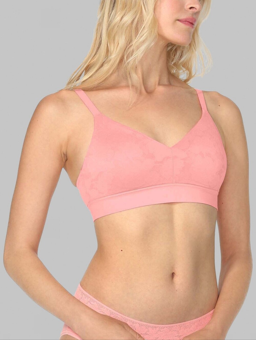 Tommy John Second Skin Lace Triangle Soft-Cup Bralette Dusty Pink Size Small